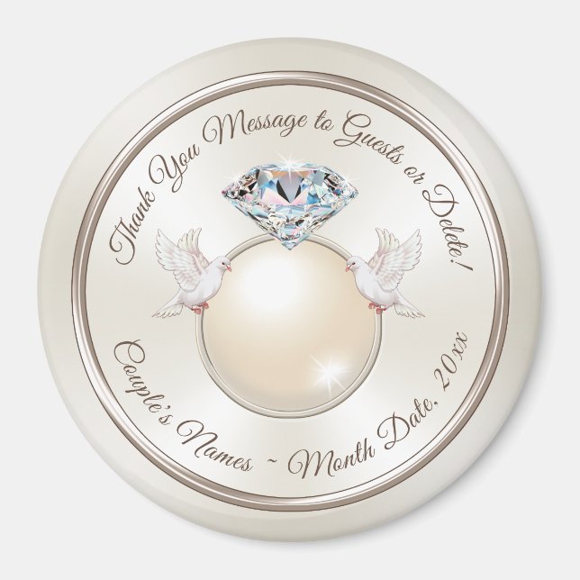 Bröllopsfavoriter i BULK för Gäst, Bröllop Magnets Magnet (Framsidan)