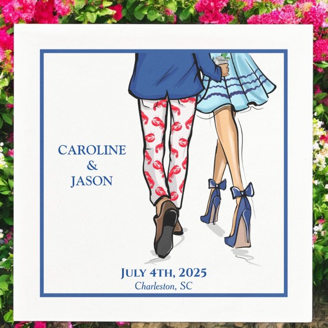 Bröllopsfavoriter i Mode par Red Lobster Shower Pappersservett (Skapare uppladdad)