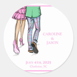 Bröllopsfavoriter i Mode par Red Lobster Shower Runt Klistermärke