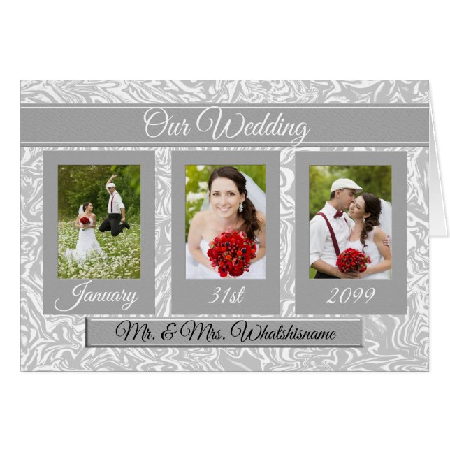 Bröllopsfavoriter med parets berättelse hälsningskort (Framsidan Horizontal)