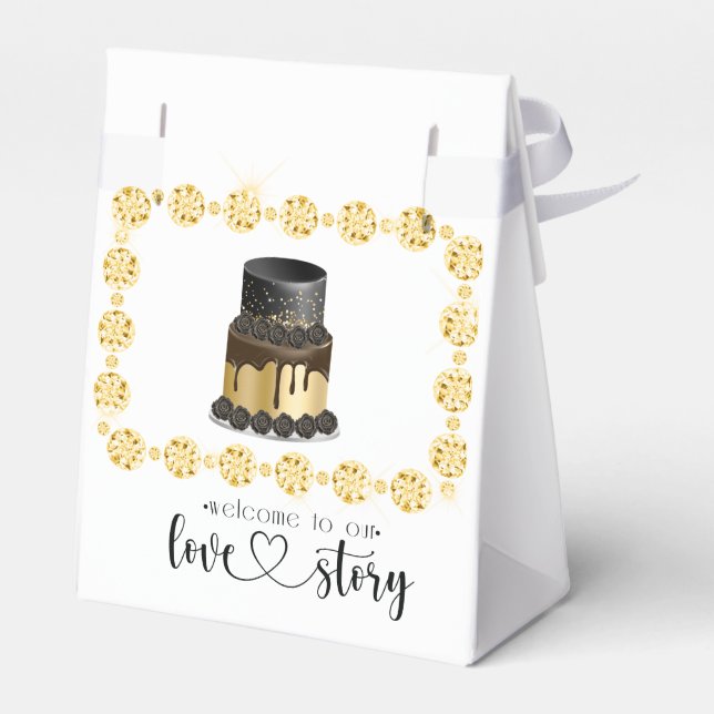 Bröllopsfavoriter Presentaskar (Baksidan Sidan)