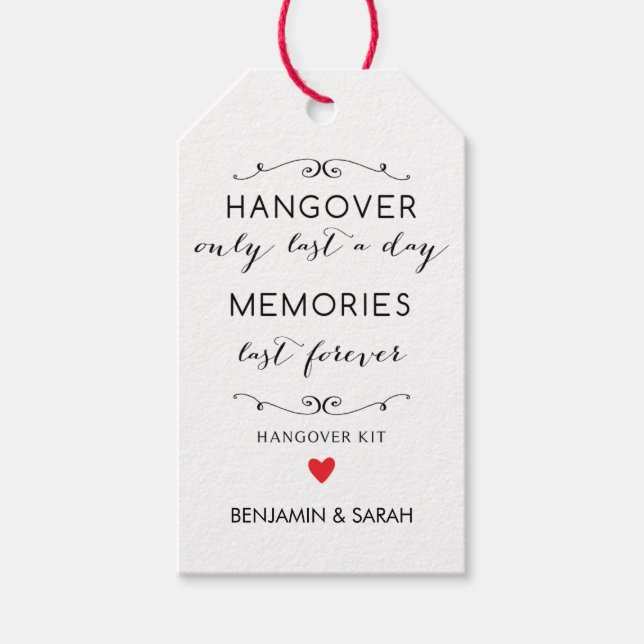 BröllopsfavoritMärkre/Hangoverpaket-Märkre Presentetikett (Framsidan)