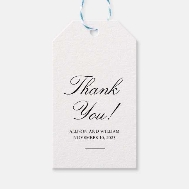 BröllopsfavoritMärkre - Tack! Presentetikett (Framsidan)