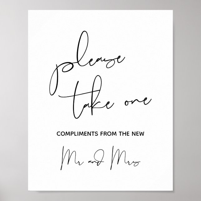 Bröllopsfavoritskylt, ta ett poster (Framsidan)