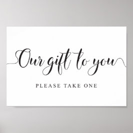 Bröllopsfavoritskylt. Vår gåva till dig Favorittec Poster