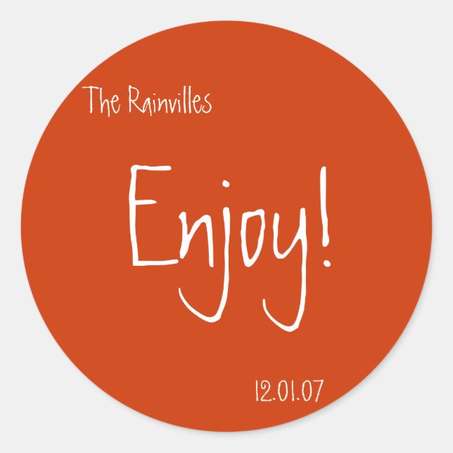 Bröllopsfavoritstickers Runt Klistermärke (Framsida)