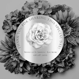 Bröllopsfest 16-års tack Rosa Grå Silver Runt Klistermärke