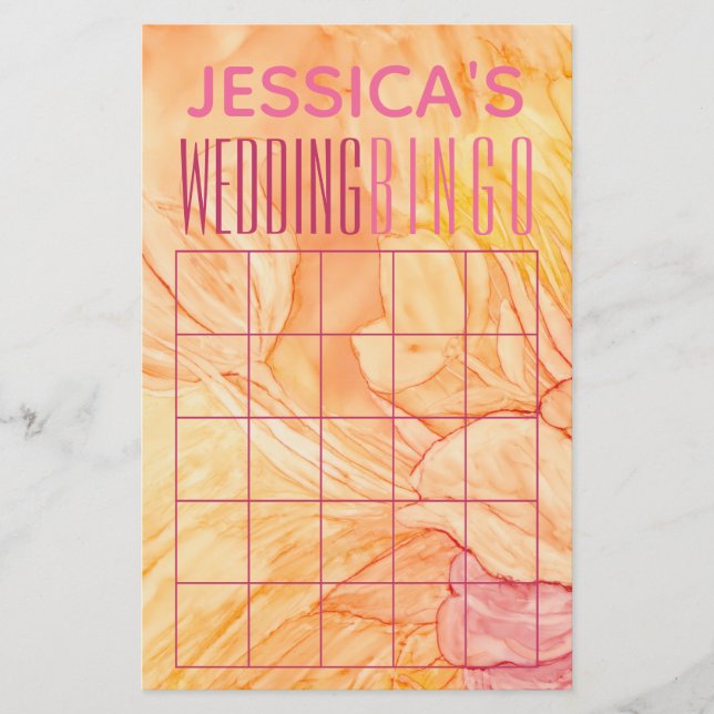 Bröllopsfest BINGOFrisk design av blommor Flygblad (Framsidan)