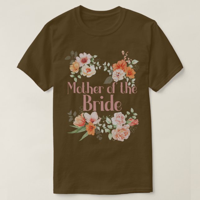 Bröllopsfest Blomma Sängkammarparty Mamma till Bru T Shirt (Design framsida)