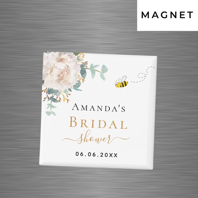 Bröllopsfest blommig eukalyptus grönska bin magnet (Skapare uppladdad)