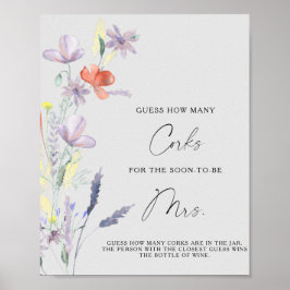 Bröllopsfest Blommig Gissa Hur Många Korkar Poster
