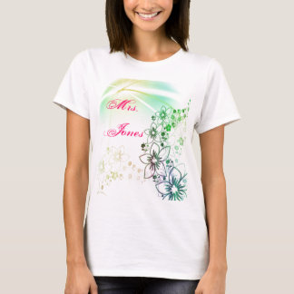 Bröllopsfest Blommor Konst Anpassat Namn T-shirt