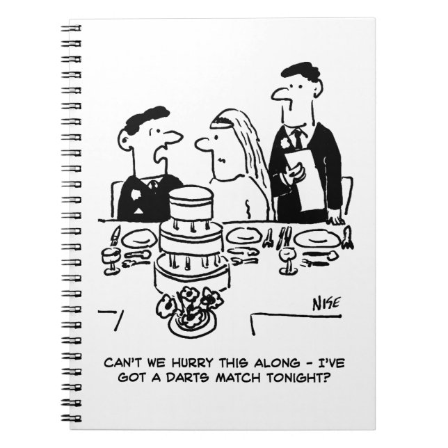 Bröllopsfest Brudgummen har en Dartsmatch Anteckningsbok (Framsidan)