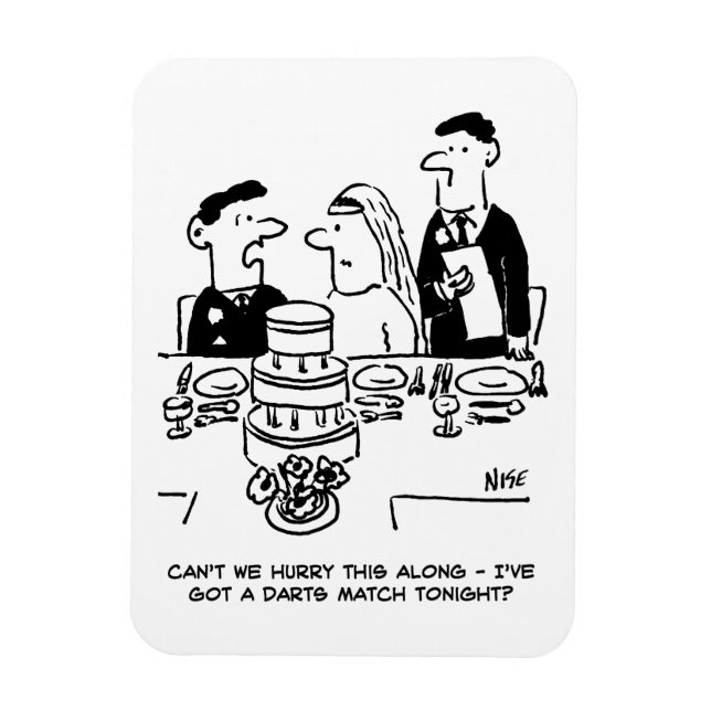 Bröllopsfest Brudgummen har en Dartsmatch Magnet (Vertikal)