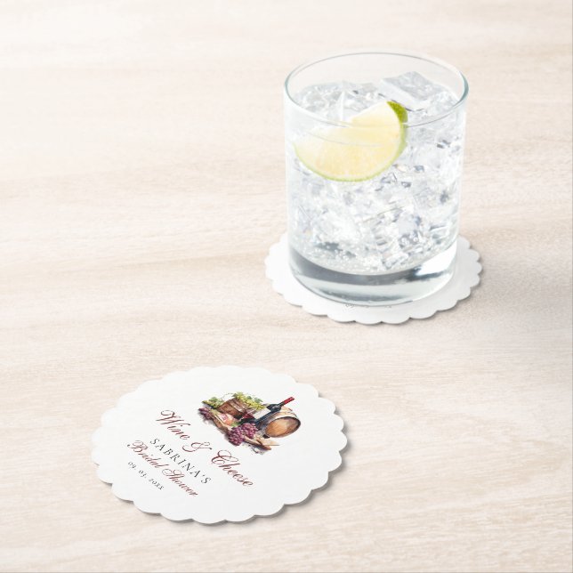 Bröllopsfest Charcuterie Board Vin & Ost Bridal Sh Underlägg Papper (Insitu)