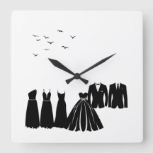 Bröllopsfest: Charming Silhouettes Wall Clock