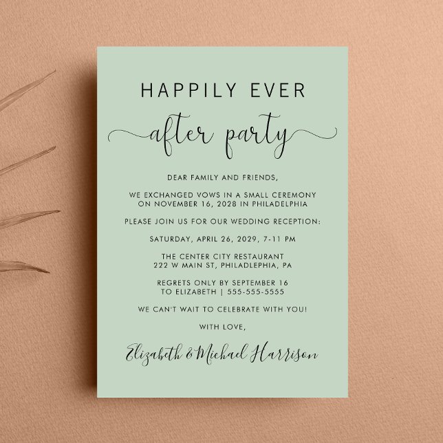 Bröllopsfest Efter Lycklig För Evigt Sällage Motta Inbjudningar (From private vows to a grand party - invite family and friends to celebrate your marriage!)
