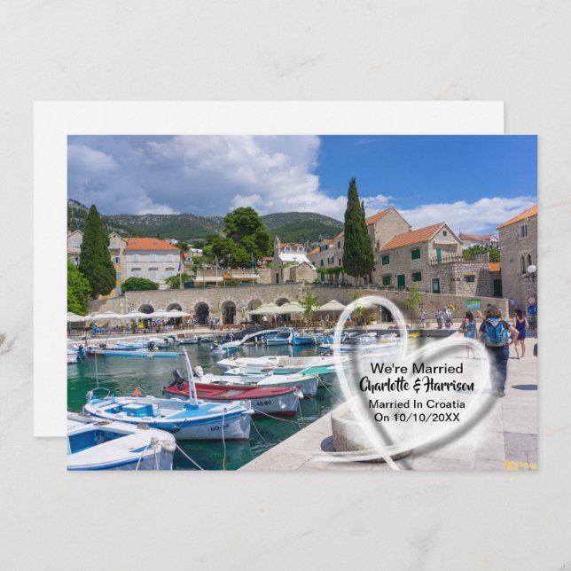 Bröllopsfest efter vigseln i Kroatien Inbjudningar (Fram/baksida)