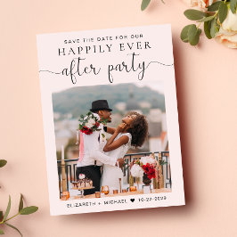 Bröllopsfest Efterfest Foto Spara datum Meddelande Vykort