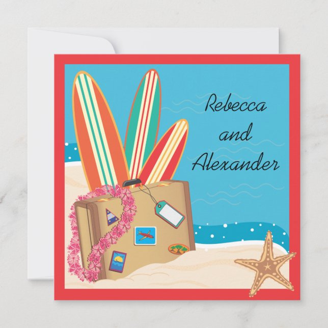 Bröllopsfest efterfest inbjudan destination (Framsida)