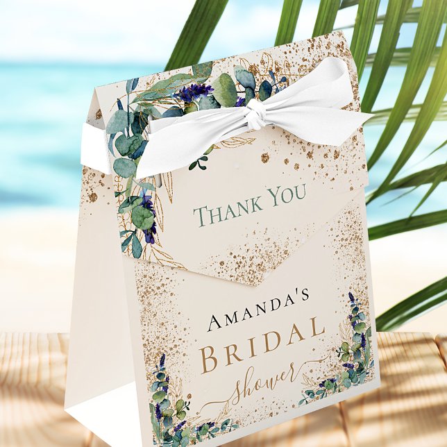 Bröllopsfest eukalyptus glitter tack presentaskar (Skapare uppladdad)