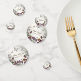 Bröllopsfest Färgglada Trädgårdsblommor Fjärilar