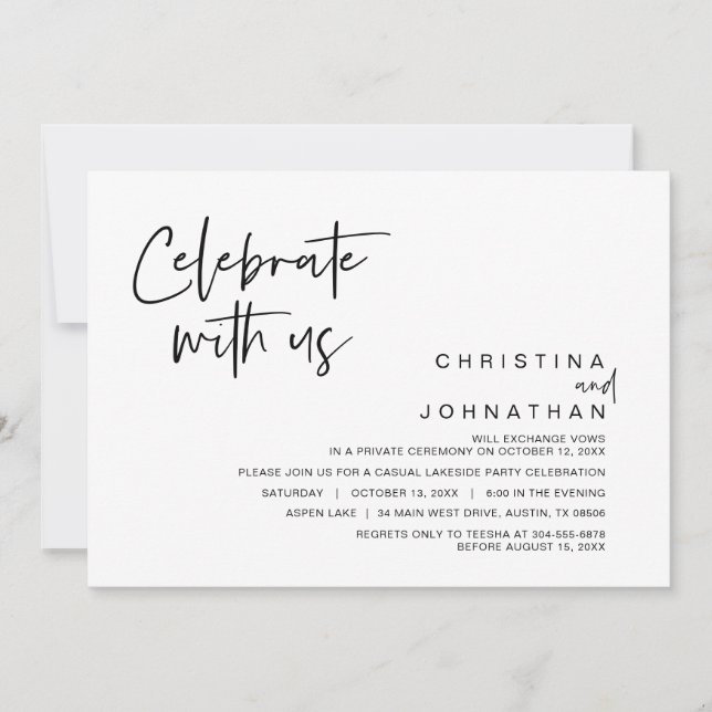 Bröllopsfest, Fira med oss Inbjudan (Framsida)