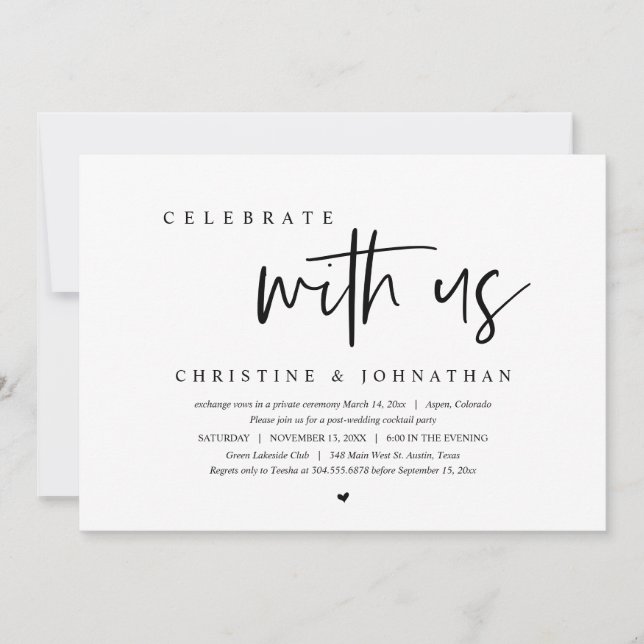 Bröllopsfest, Fira med oss Inbjudningar (Framsida)