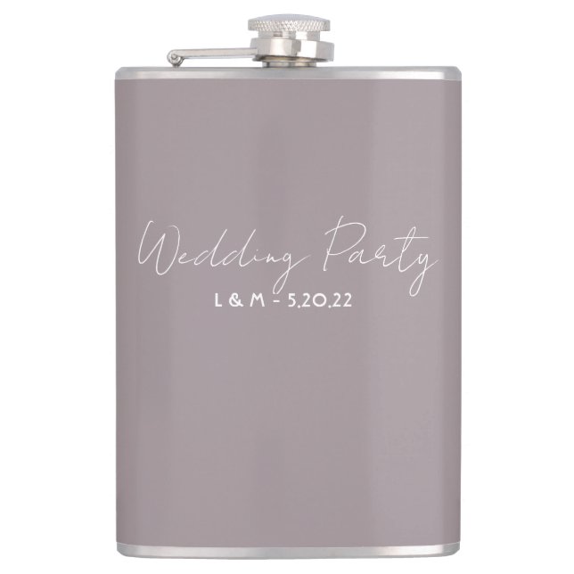 Bröllopsfest Flask Gift - Beige Fickplunta (Framsidan)