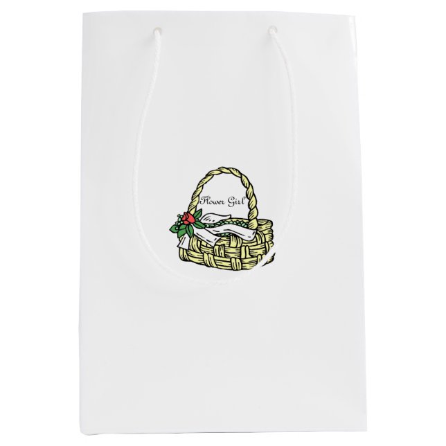 bröllopsfest Flower Girl Basket White Gift Bag (Framsidan)