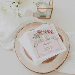 Bröllopsfest för blommig trädgård Rosa Pappersservett