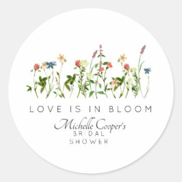 Bröllopsfest för bruden där kärlek blommar runt klistermärke