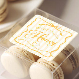 Bröllopsfest för bruden med honung  fyrkantigt klistermärke