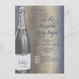 Bröllopsfest för champagneflaska-inbjudan tilläggskort