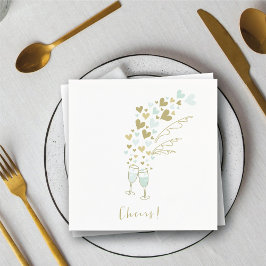 Bröllopsfest för Förlovning av Aqua Champagne Chee Pappersservett