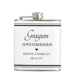 Bröllopsfest för Groomsman Anpassningsbar Personli Fickplunta