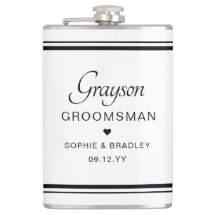 Bröllopsfest för Groomsman Anpassningsbar Personli Fickplunta