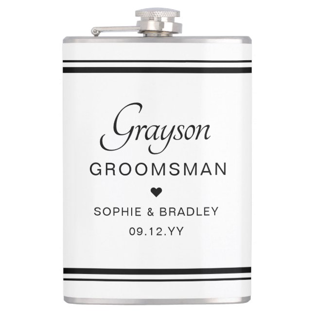 Bröllopsfest för Groomsman Anpassningsbar Personli Fickplunta (Framsidan)