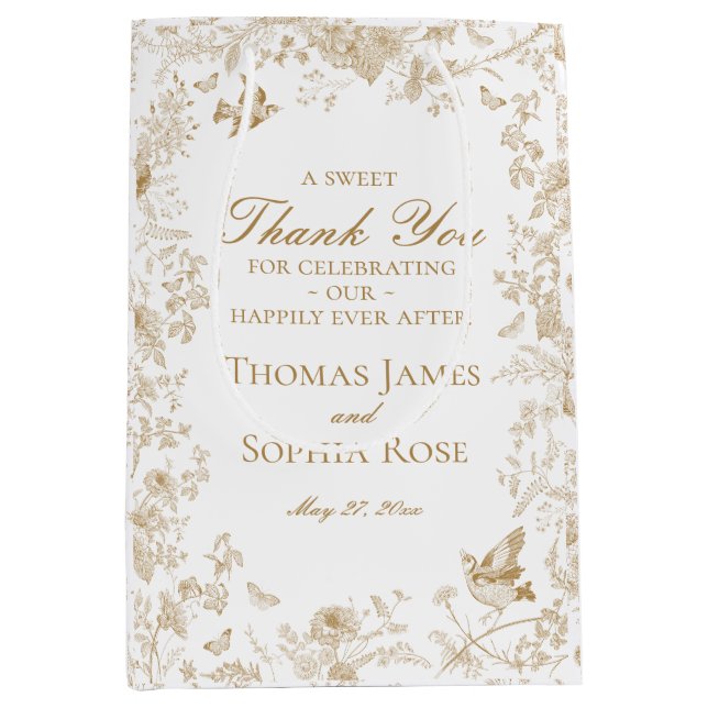 Bröllopsfest för guld Toile De Jouy-Blommigten (Framsidan)