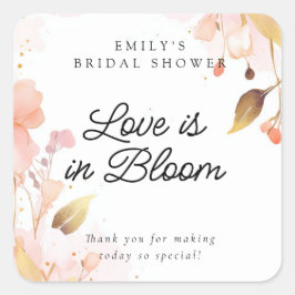 Bröllopsfest för Love in Bloom Fyrkantigt Klistermärke