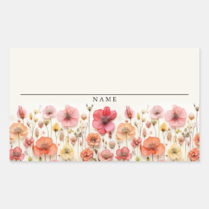 Bröllopsfest för Love In Bloom Namn Märkes Klister Rektangulärt Klistermärke