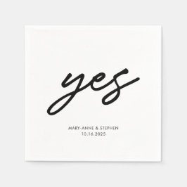 Bröllopsfest för modern skriptJa-Förlovning Pappersservett