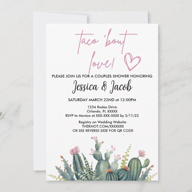 Bröllopsfest för par inbjudningar (Framsida)