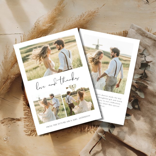 Bröllopsfest för par - Kärlek & Tacksamhet 4 Foto Tack Kort (Skapare uppladdad)