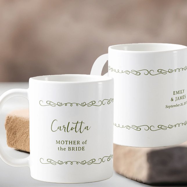 Bröllopsfest för pikhinna kaffemugg (Wedding Party gift mug - customize to any color and for anyone in your wedding party)