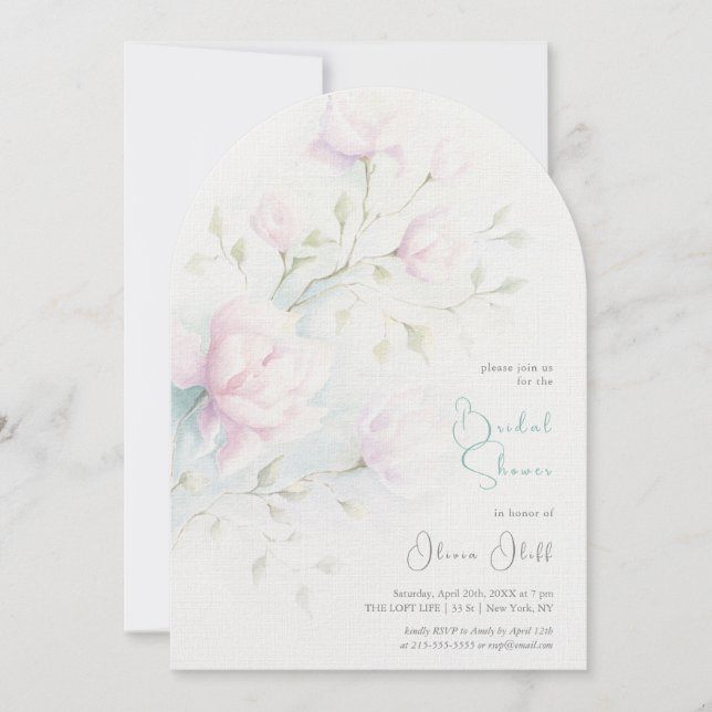 Bröllopsfest för Pink Magnolia Inbjudningar (Framsida)