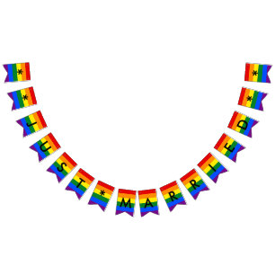 Bröllopsfest för pride för ny giftaregnbågeflagga vimplar