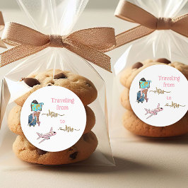 Bröllopsfest för resande brud Från Fröken till Fru Runt Klistermärke