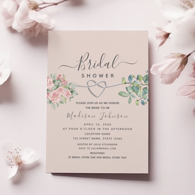 Bröllopsfest för Rosa Ros Blommor Inbjudningar (Skapare uppladdad)