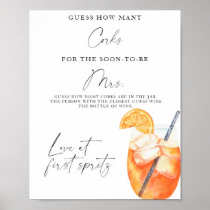 Bröllopsfest för Spritz Gissa Hur Många Korkar Poster